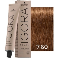 Igora Royal Absolutes Olgun Saçlar İçin Beyaz Kapatıcı Yaşlanma Karşıtı Saç Boyası 60ml - 7.60 Kumral Doğal Kestane