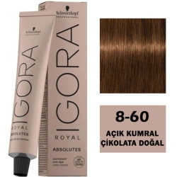 Igora Royal Absolutes Olgun Saçlar İçin Beyaz Kapatıcı Yaşlanma Karşıtı Saç Boyası 60ml - 8.60 Açık Kumral Çikolata Doğal - 3