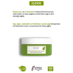 Sinoz Avocado Bomb Nemlendirici ve Arındırıcı Vücut Peelingi 300 gr - 4