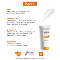Sinoz Koyu Leke Karşıtı SPF 50+ Yüz Güneş Kremi 50 ML - 3