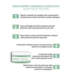 Sinoz Nemlendirici Arındırıcı ve Aydınlatıcı Glow %5 Glikolik Asit Vücut Peelingi 200 gr - 4
