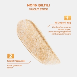 Sinoz No:16 Işıltılı Nemlendirici Stick Vücut Bakım Yağı 18gr - 2