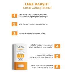 Sinoz SPF50+ Nemlendirici Yüksek Korumalı Şeffaf Stick Güneş Kremi 15 gr - 3