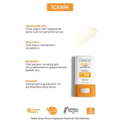 Sinoz SPF50+ Nemlendirici Yüksek Korumalı Şeffaf Stick Güneş Kremi 15 gr - 4