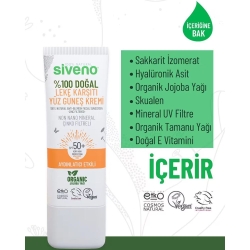 Siveno %100 Doğal Leke Karşıtı SPF50+ Yüz Güneş Kremi 30ml - 6