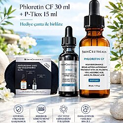 SkinCeuticals Phloretin CF 30 ml & P-TIOX Serum 15 ml Kırışıklık, Leke Karşıtı Cilt Tonunu Eşitleyici Çantalı Set - 4