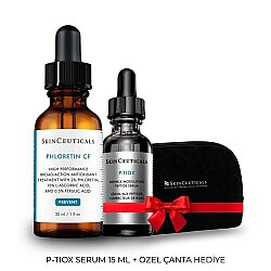SkinCeuticals Phloretin CF 30 ml & P-TIOX Serum 15 ml Kırışıklık, Leke Karşıtı Cilt Tonunu Eşitleyici Çantalı Set - Skin Ceuticals
