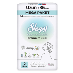 Sleepy Bio Natural Premium Plus+ (Boy 2) Mega Uzun Hijyenik Ped 36'lı - Sleepy