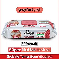Sleepy Easy Clean Süper Yüzey Temizlik Mutfak Havlusu Mendili Greyfurt Yağlı 50 Yaprak - 3