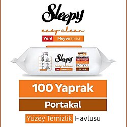 Sleepy Meyve Serisi Yüzey Temizlik Havlusu Mendili Portakal 100 Yaprak - Sleepy (1)