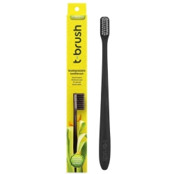 T Brush Bioçözünür Diş Fırçası Orta Sert Siyah