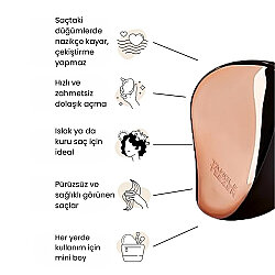 Tangle Teezer Compact Styler Rose Gold Black Saç Fırçası - 4