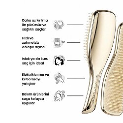 Tangle Teezer Mini Ultimate Detangler Champagne Gold Chrome Saç Fırçası Tarak - 3