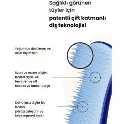 Tangle Teezer Pet Deshedding Small Blue Uzun Tüylü Köpek Bakım Fırçası - 6