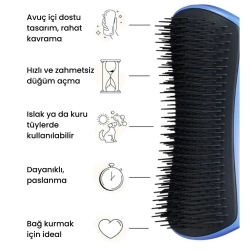 Tangle Teezer Pet Teezer Detangling Mavi/Gri Köpek Tüy Açma ve Bakım Fırçası - 10