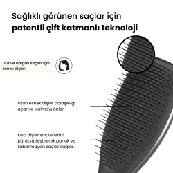 Tangle Teezer Ultimate Detangler Chrome Midnight Silver Gümüş Düz ve Kıvırcık Saçlar için Saç Fırçası - 3