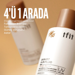 Tfit Skin Fit Sun Fluid Cilt Bakım İçerikli Güneş Kremi Spf50 50ml - 4