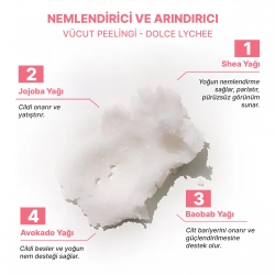 The Bath Factory Besleyici Arındırıcı & Nemlendirici Vücut Peelingi - Dolce Lychee 300gr - 5