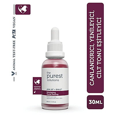 The Purest Solutions Aha 10% + Bha 2% Cilt Tonu Eşitleyici Yüz Peeling Serum 30 ml