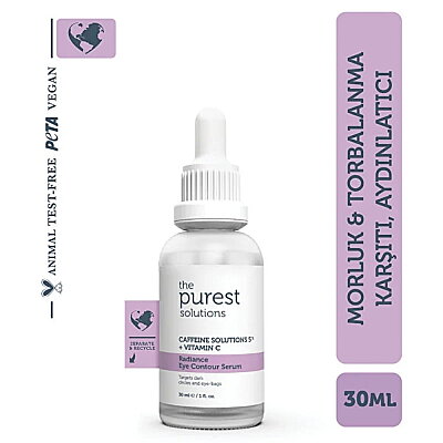 The Purest Solutions Caffeine 5% + Vitamin C Aydınlatıcı Göz Altı Serumu 30 ml