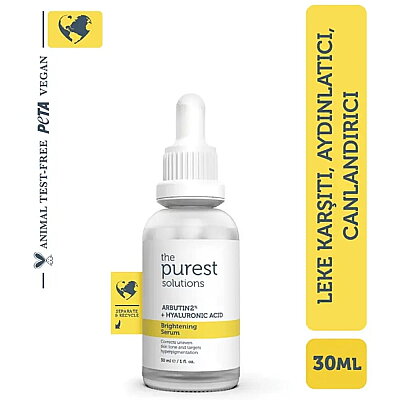 The Purest Solutions Arbutin 2% + Hyaluronic Acid Leke Giderici Aydınlatıcı Yüz Serumu 30 ml