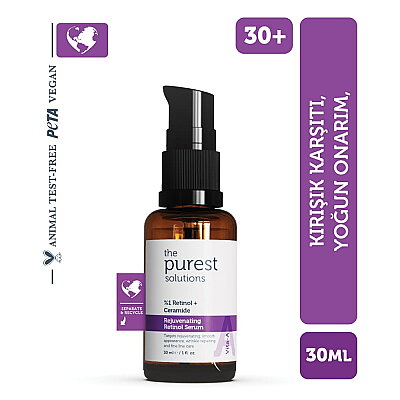 The Purest Solutions %1 Retinol + Ceramide Yaşlanma Karşıtı Yüz Serumu 30 ml