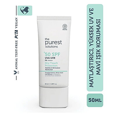 The Purest Solutions Matlaştırıcı Karma ve Yağlı Ciltler için 50 ml 50 Faktör Güneş Kremi
