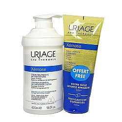 Uriage Xemose İkili Set: Cleansing Oil Temizleme Yağı 200 ml + Lipid Replenishing Krem 400 ml - Uriage