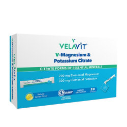 Velavit V-Magnesium Potassium Citrate Takviye Edici Gıda 20 Saşe