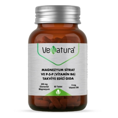 VeNatura Magnezyum Sitrat ve P-5-P (Vitamin B6) 60 Kapsül