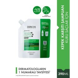 Vichy Dercos Kuru Saçlar İçin Kepek Karşıtı Şampuan 390ml - Refill