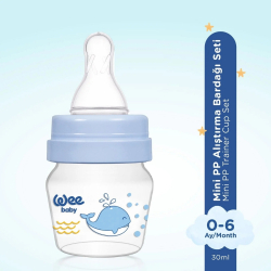 Wee Baby Mini PP Alıştırma Bardağı Seti Mavi - 4