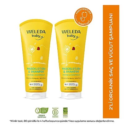 Weleda Baby Calendula Saç ve Vücut Şampuanı 2 x 200ml - Weleda