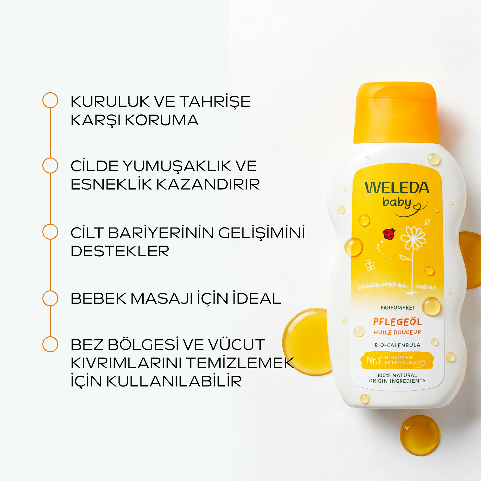 Weleda Calendula Organik Parfümsüz Bebek Yağı 200ml - Weleda (1)