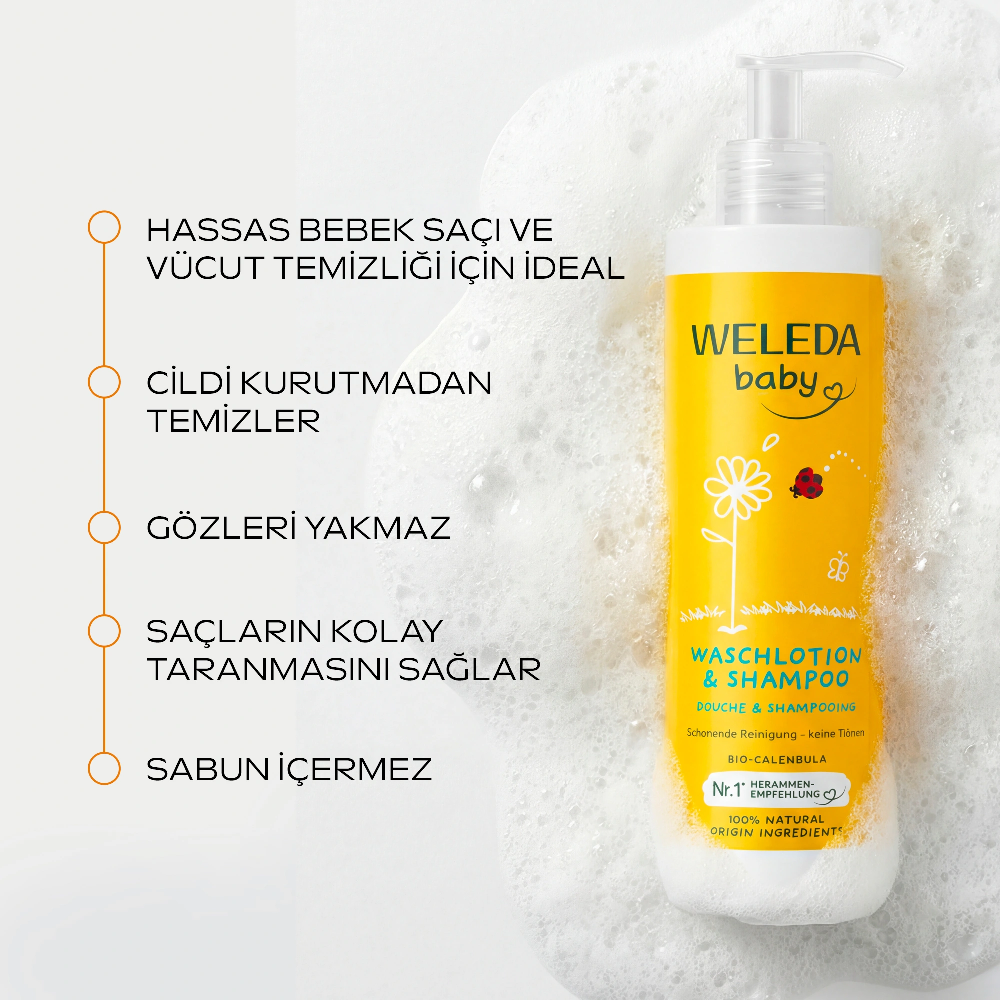 Weleda Calendula Özlü Organik Saç ve Vücut Şampuanı 400ml - Weleda (1)