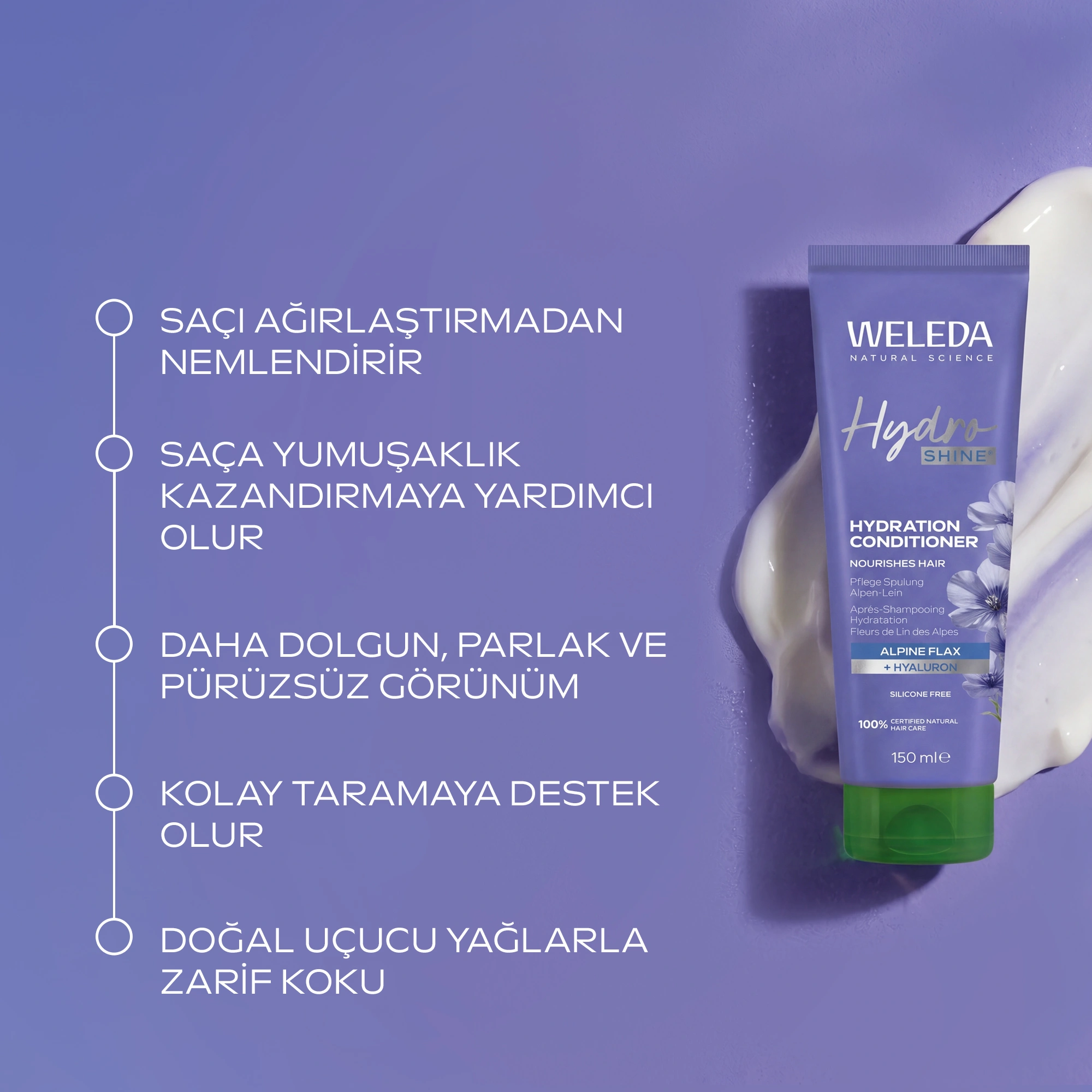 Weleda Hydro Shine Hydration Conditioner Organik Işıltı Veren Nemlendirici Saç Kremi 150ml - Weleda (1)