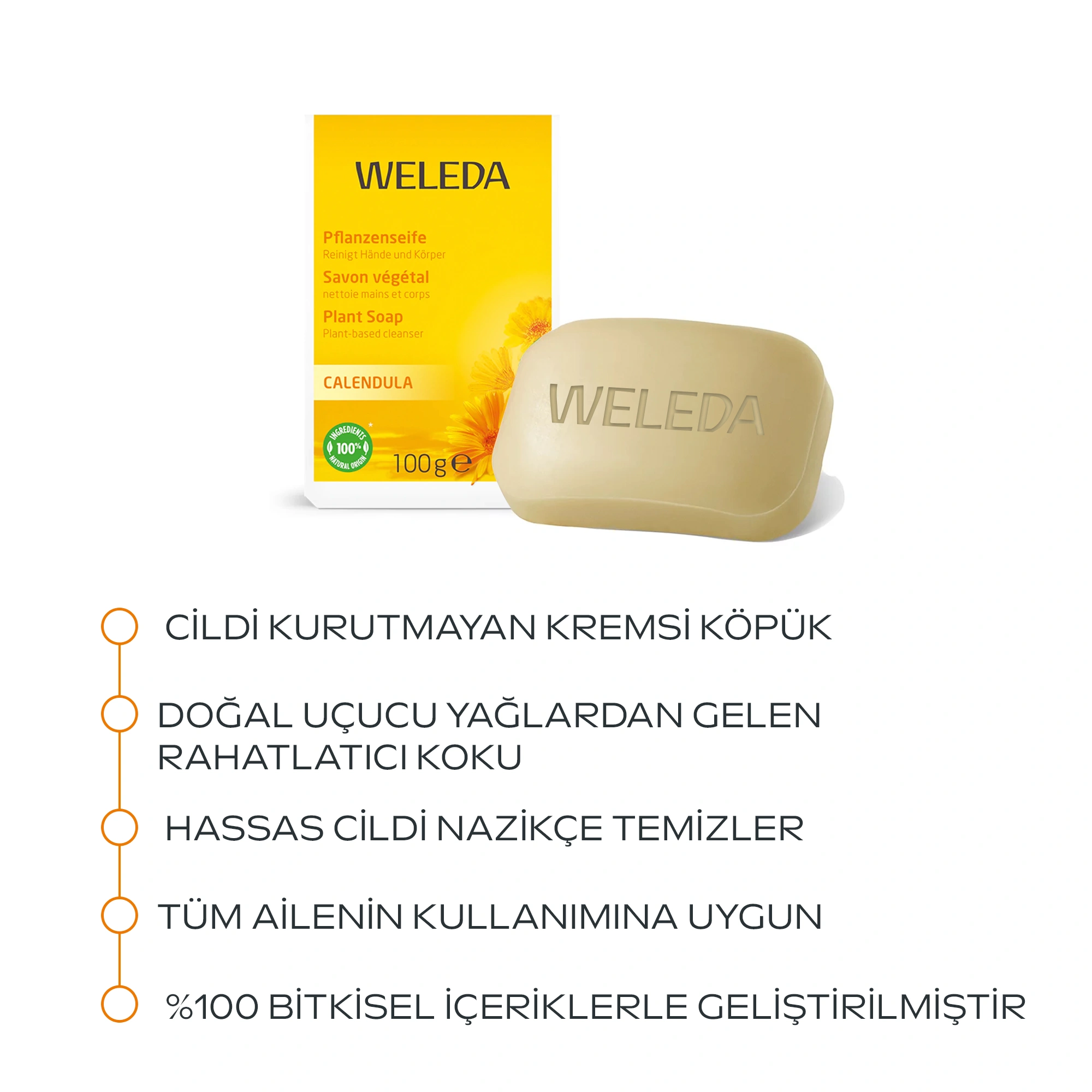 Weleda Calendula Özlü Bitkisel Sabun 100gr - Weleda (1)