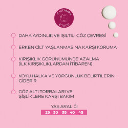 Yabani Gül Özlü Kırışıklık Karşıtı Pürüzsüzleştirici Göz Çevresi Bakım Kremi 12ml - 2